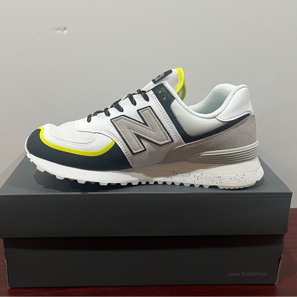 New Balance 574, U574TE2, White, Black & Green - Picture 3 of 14